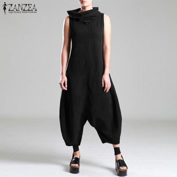 women's linen overalls zanzea jumpsuits summer harem pants female turtleneck sleeveless playsuits femme macacao oversized 5xl, Black;white
women's linen overalls zanzea jumpsuits summer harem pants female turtleneck sleeveless playsuits femme macacao oversized 5xl, Black;white