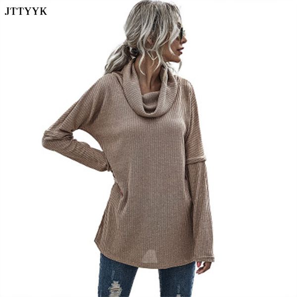 women's sweaters 2021 autumn/winter pullover knitted sweater women solid color pile collar female casual loose knit base wild top, White;black
women's sweaters 2021 autumn/winter pullover knitted sweater women solid color pile collar female casual loose knit base wild top, White;black