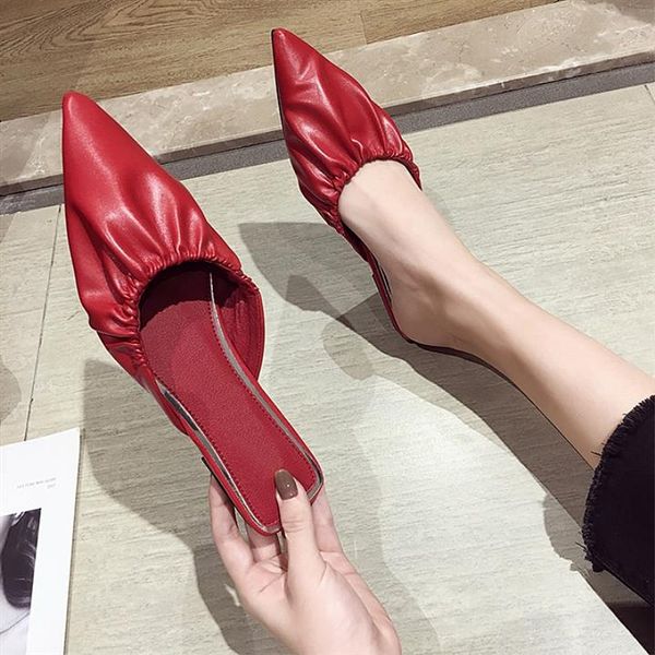 slhjc pointed toe leather slippers women mules shoes casual outside drags slides flat heel sandals, Black
slhjc pointed toe leather slippers women mules shoes casual outside drags slides flat heel sandals, Black