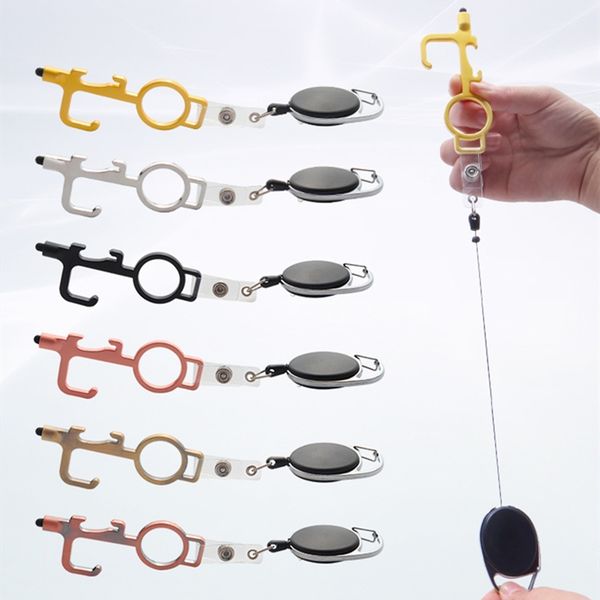 contactless door opener keychain ring retractable carabiner keyring holder metal edc touch screen key chains non contact press elevator tool, Slivery;golden
contactless door opener keychain ring retractable carabiner keyring holder metal edc touch screen key chains non contact press elevator tool, Slivery;golden