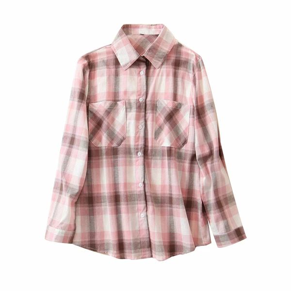 vintage women soft pink plaid shirts 2020 fashion ladies elegant 100% cotton blouses party female pockets shirt girls chic, White
vintage women soft pink plaid shirts 2020 fashion ladies elegant 100% cotton blouses party female pockets shirt girls chic, White