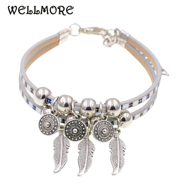 wellmore summer leather bracelet lobster charm bracelets bohemian bracelets for women, Red;blue
wellmore summer leather bracelet lobster charm bracelets bohemian bracelets for women, Red;blue