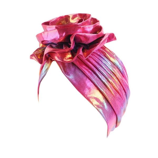 women metallic rainbow turban hat flower african headwrap hair loss chemo cap f42f, Blue;gray
women metallic rainbow turban hat flower african headwrap hair loss chemo cap f42f, Blue;gray