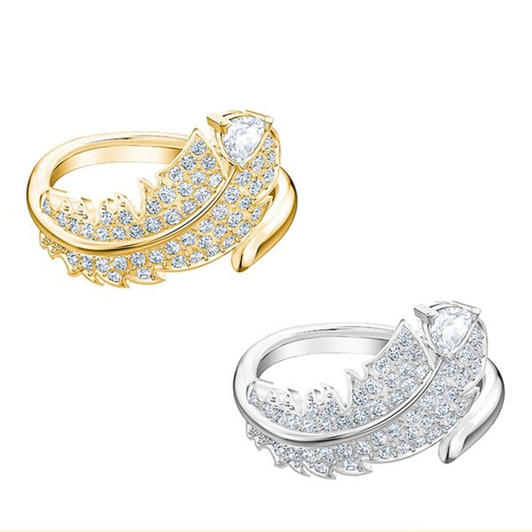swa women elegant feather fashion wild ring ring gift crystal jewelry, Golden;silver
swa women elegant feather fashion wild ring ring gift crystal jewelry, Golden;silver