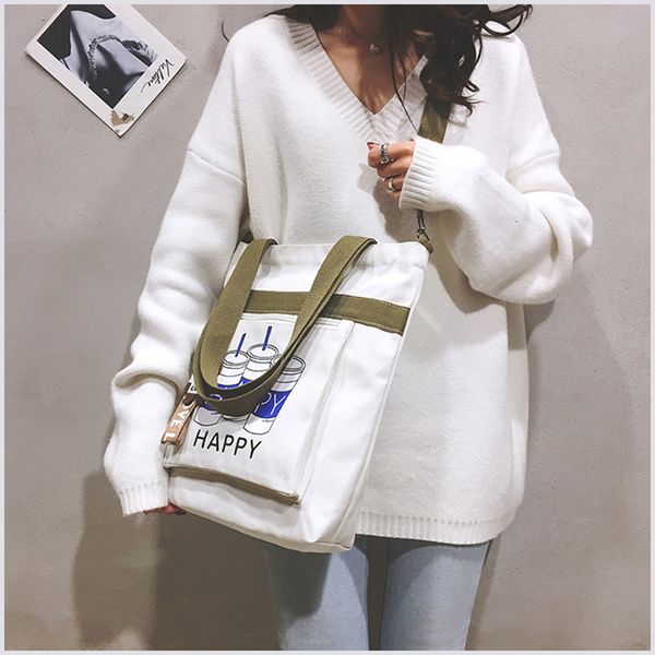 women printing letter shoulder bag simple canvas handbag tote large capacity crossbody shopping bag cute book bags for girls
women printing letter shoulder bag simple canvas handbag tote large capacity crossbody shopping bag cute book bags for girls