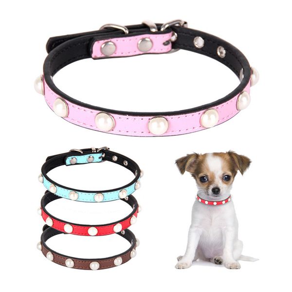new pearl decoration pet dog collar necklaces leather soft durable small puppy chihuahua walking necklace collar accessories
new pearl decoration pet dog collar necklaces leather soft durable small puppy chihuahua walking necklace collar accessories