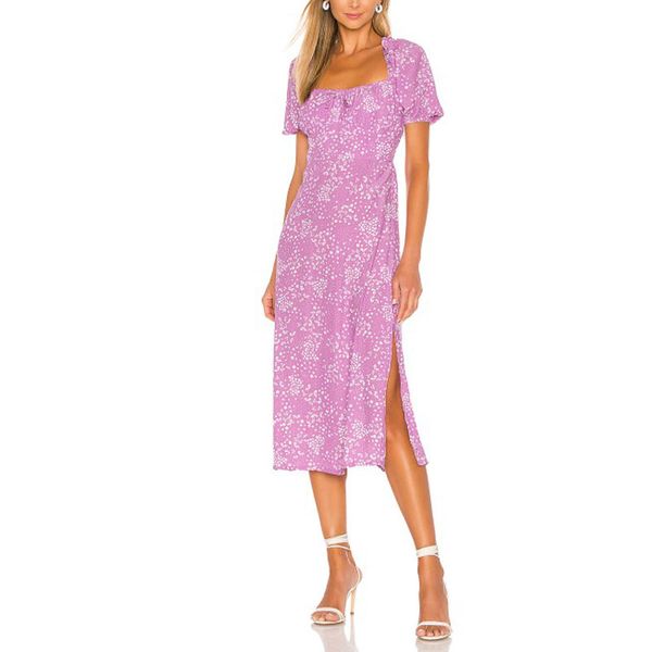 summer women's dress casual flower printed square collar short sleeve bow decoration slim dress vestidos, Black;gray
summer women's dress casual flower printed square collar short sleeve bow decoration slim dress vestidos, Black;gray