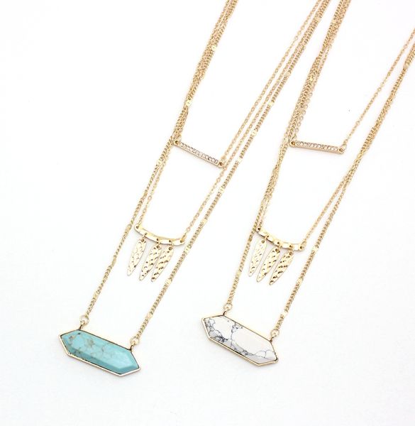 multilayer hexagon turquoise kallaite howlite natural stone pendant gold chain necklaces geometric accessories jewelry, Silver
multilayer hexagon turquoise kallaite howlite natural stone pendant gold chain necklaces geometric accessories jewelry, Silver