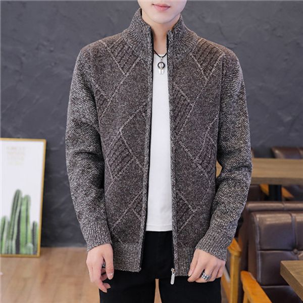 men's sweater male jacket solid color sweaters knitwear warm sweatercoat cardigans men clothing, White;black 
men's sweater male jacket solid color sweaters knitwear warm sweatercoat cardigans men clothing, White;black