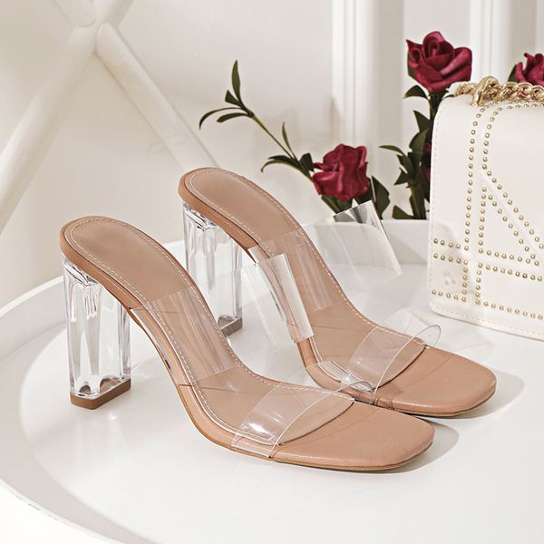 wed2020 transparent women's summer decent all-match ins trendy internet red high-heeled fashion sandals with thick heel, Black
wed2020 transparent women's summer decent all-match ins trendy internet red high-heeled fashion sandals with thick heel, Black