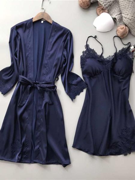 women's sleepwear liiundr navy robe & gown suits women faux silk lace nightwear pajamas summer nightgowns home wear 2021 1574, Black;red
women's sleepwear liiundr navy robe & gown suits women faux silk lace nightwear pajamas summer nightgowns home wear 2021 1574, Black;red