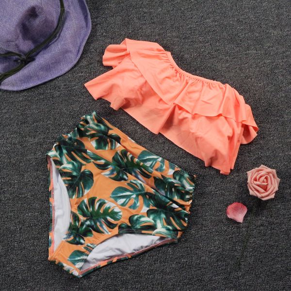 women's swimwear girls ruffled bikini set high waist swimsuit push up floral print women plus size bathing suit biquinis female sexy, White;black
women's swimwear girls ruffled bikini set high waist swimsuit push up floral print women plus size bathing suit biquinis female sexy, White;black