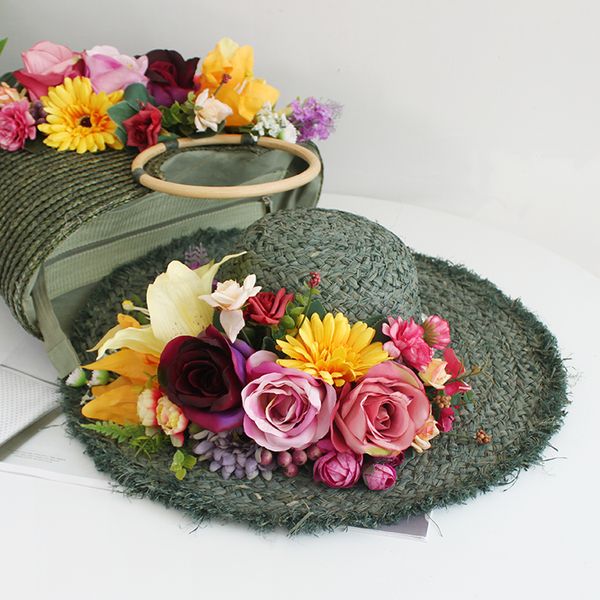 women fashion flower straw beach bag high-end customized colorful artificial flower wave rattan summer holiday tote lady suit
women fashion flower straw beach bag high-end customized colorful artificial flower wave rattan summer holiday tote lady suit