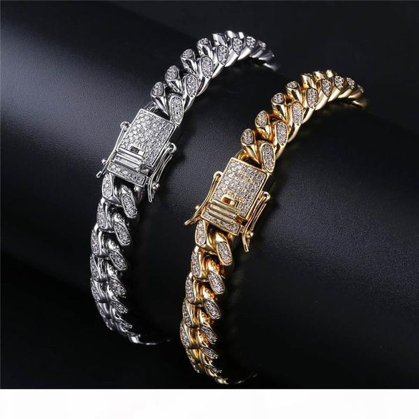 new fashion mens hiphop cuban chain bracelet gold silver color iced out cubic zirconia bracelet punk jewelry gifts for men, Black
new fashion mens hiphop cuban chain bracelet gold silver color iced out cubic zirconia bracelet punk jewelry gifts for men, Black