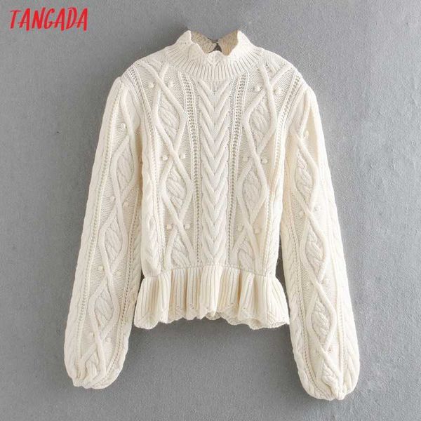 tangada 2020 autumn winter chic women ball twist turtleneck sweater vintage ladies ruffles knitted jumper 3l61, White;black
tangada 2020 autumn winter chic women ball twist turtleneck sweater vintage ladies ruffles knitted jumper 3l61, White;black