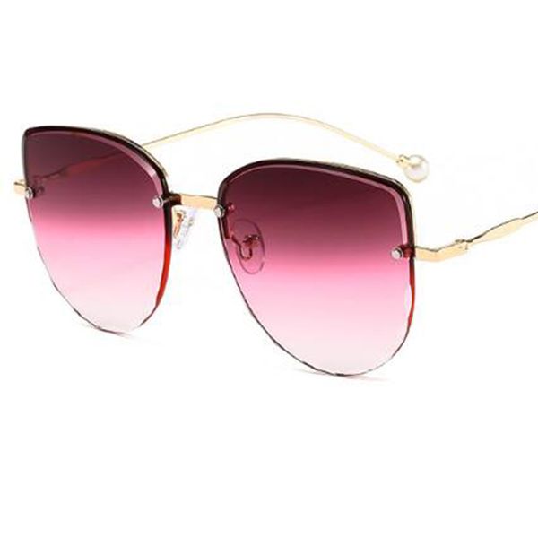 sunglasses 2021 luxury cat eye women brand designer rimless pearl sun glasses for female tint fashion eyewear uv400, White;black
sunglasses 2021 luxury cat eye women brand designer rimless pearl sun glasses for female tint fashion eyewear uv400, White;black