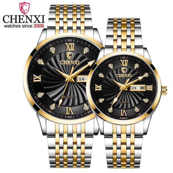 2020 new couple watches chenxi men quartz watches for women's golden full steel waterproof clock dress lady watch, Slivery;brown
2020 new couple watches chenxi men quartz watches for women's golden full steel waterproof clock dress lady watch, Slivery;brown
