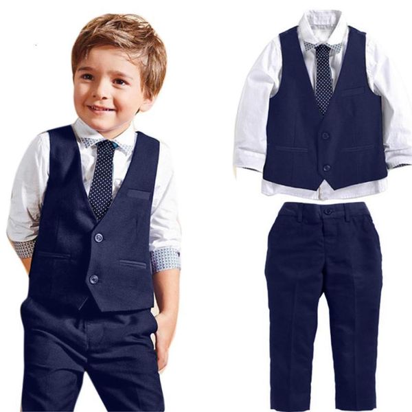 boys wedding suits shirts+waistcoat+long pants+tie 1set gentleman adorable baby clothes august 9, White
boys wedding suits shirts+waistcoat+long pants+tie 1set gentleman adorable baby clothes august 9, White