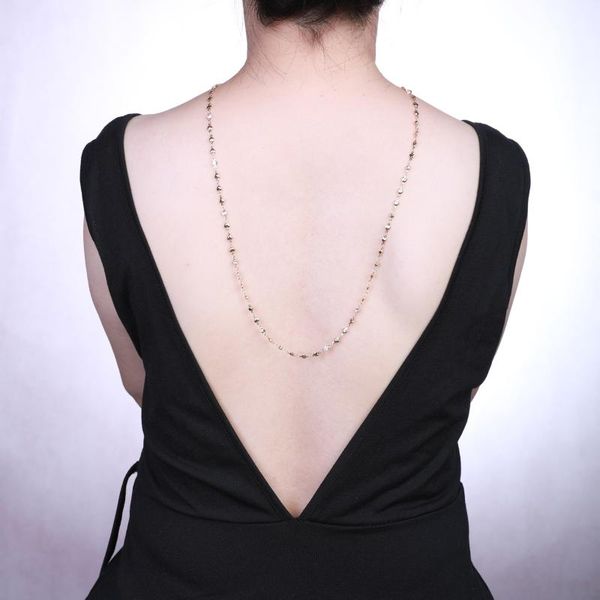 gold color necklace for women trendy fine double hole love heart connected backdrop necklaces fashion wedding gift, Silver 
gold color necklace for women trendy fine double hole love heart connected backdrop necklaces fashion wedding gift, Silver