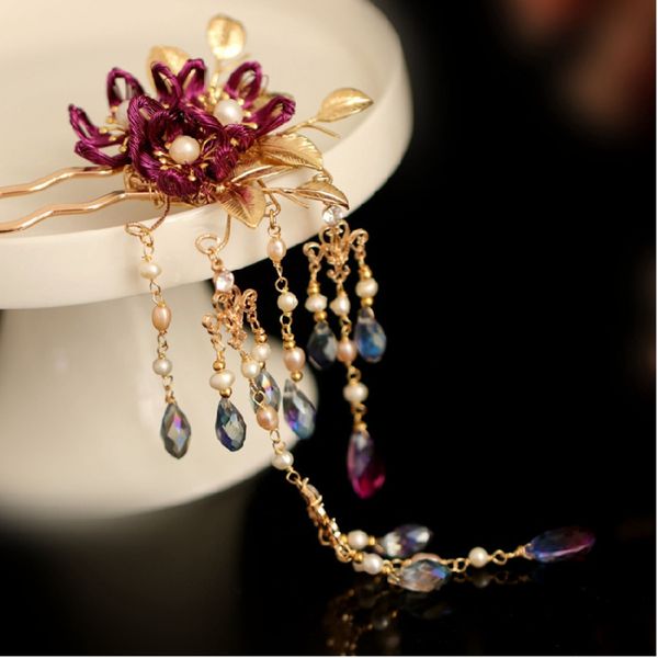 antique flower rose red tassels hair pins wedding hair accessories head chain golden leaves jewelry stick for girl, Golden;silver
antique flower rose red tassels hair pins wedding hair accessories head chain golden leaves jewelry stick for girl, Golden;silver