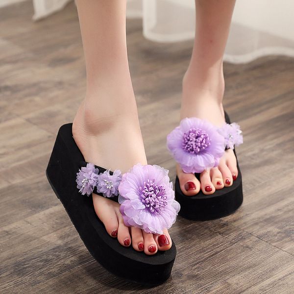 2020 women's sweet flower beach shoes for women wedges platform slippers female summer seaside high heels flip flops outer wear, Black
2020 women's sweet flower beach shoes for women wedges platform slippers female summer seaside high heels flip flops outer wear, Black