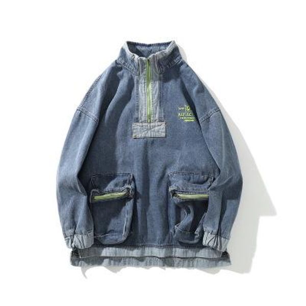 turtleneck pullover retro denim jacket men women hip hop loose harajuku big pocket men jeans jackets, Black;brown
turtleneck pullover retro denim jacket men women hip hop loose harajuku big pocket men jeans jackets, Black;brown