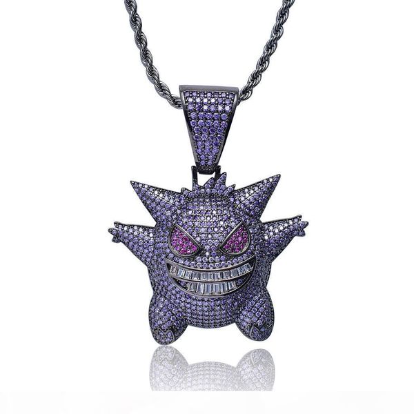 2019 full rhinestone gengar pendant necklace creative hip hop bling bling ice out jewelry with 24 inch chain for men gift, Silver
2019 full rhinestone gengar pendant necklace creative hip hop bling bling ice out jewelry with 24 inch chain for men gift, Silver