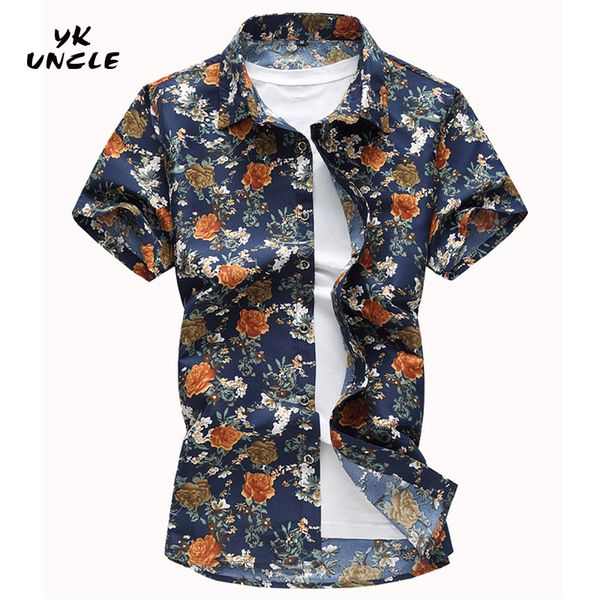 yk uncle brand new men vintage floral prints short sleeve turn-down collar shirt beach style blouses plus size -7xl, White;black 
yk uncle brand new men vintage floral prints short sleeve turn-down collar shirt beach style blouses plus size -7xl, White;black
