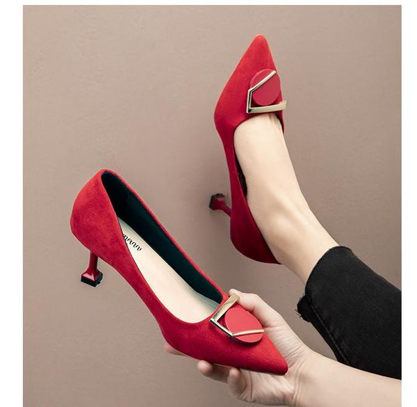 2020 spring and autumn with new style fashion high heel pointed end suede women's shoes, Black
2020 spring and autumn with new style fashion high heel pointed end suede women's shoes, Black