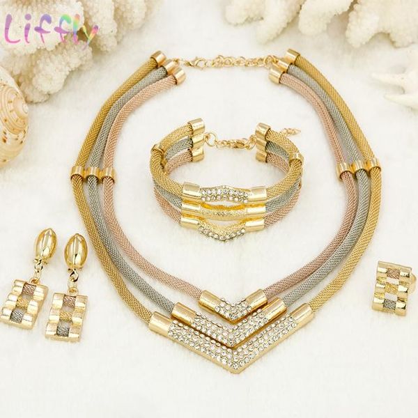 liffly african gold jewelry sets for women classic crystal necklace bracelet earrings ring wedding party jewelry sets for bride, Silver
liffly african gold jewelry sets for women classic crystal necklace bracelet earrings ring wedding party jewelry sets for bride, Silver