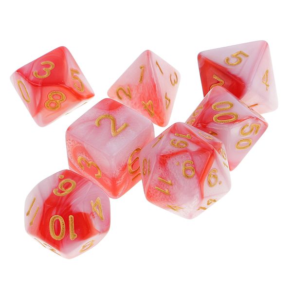 7 Pieces Polyhedral Dice Set D20 D12 D10 D8 D6 D4 For Rpg Board Game Party Supplies