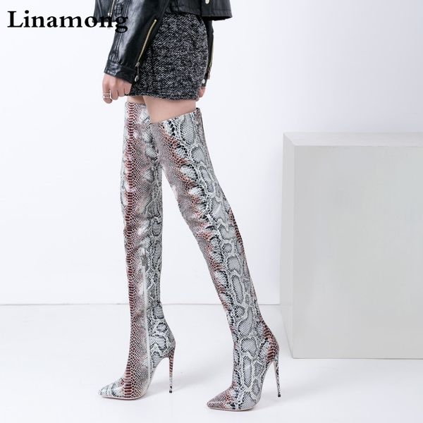boots ladies python thigh high pointy toe stiletto heels snake leather long women zip shoes woman, Black
boots ladies python thigh high pointy toe stiletto heels snake leather long women zip shoes woman, Black