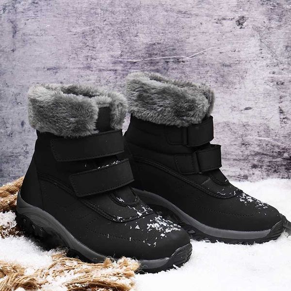 boots snow women waterproof plush winter warm ankle cotton shoes casual, Black 
boots snow women waterproof plush winter warm ankle cotton shoes casual, Black
