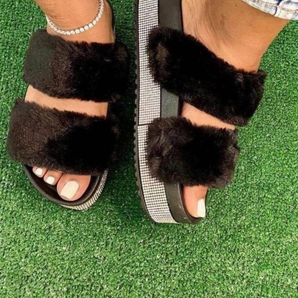 women faux fur slippers rhinestone furry slides double strap fur slides platform shoes two strap furry sandals plush black fuzzy
women faux fur slippers rhinestone furry slides double strap fur slides platform shoes two strap furry sandals plush black fuzzy