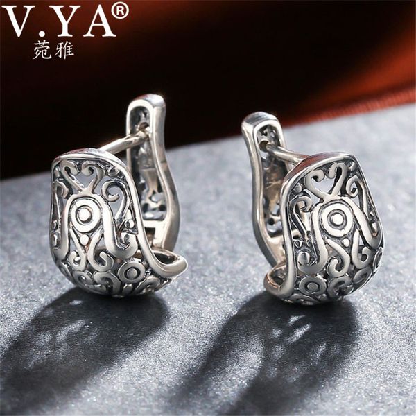 v.ya vintage style hollow hoop earrings real pure 925 sterling silver floral earrings women jewelry for party wedding 200924, Golden;silver
v.ya vintage style hollow hoop earrings real pure 925 sterling silver floral earrings women jewelry for party wedding 200924, Golden;silver