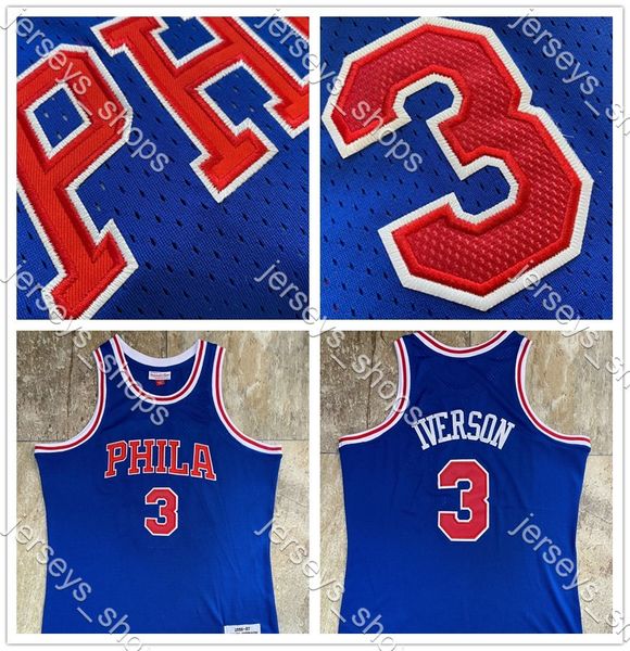 throwback 76ers 3 allen iverson mitchell & ness 1996-97 hardwoods classics authentic basketball jersey blue, Black;red
throwback 76ers 3 allen iverson mitchell & ness 1996-97 hardwoods classics authentic basketball jersey blue, Black;red