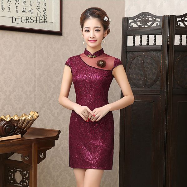 djgrster new europe station lace dress women modern cheongsam qipao chinese dresses traditional clothing oriental dress, Red
djgrster new europe station lace dress women modern cheongsam qipao chinese dresses traditional clothing oriental dress, Red