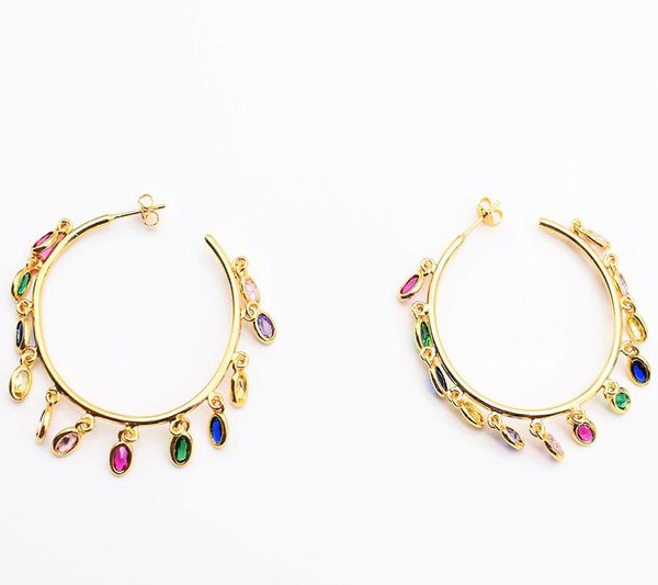 hoop & huggie 42mm women's gold circle with colorful oval decoration, fashion style earrings for woman christmas gift 1 pair, Golden;silver
hoop & huggie 42mm women's gold circle with colorful oval decoration, fashion style earrings for woman christmas gift 1 pair, Golden;silver