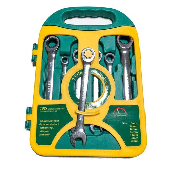 7pieces ratchet combination wrenches set hand tools metric ratchet spanner set car repair tool
7pieces ratchet combination wrenches set hand tools metric ratchet spanner set car repair tool