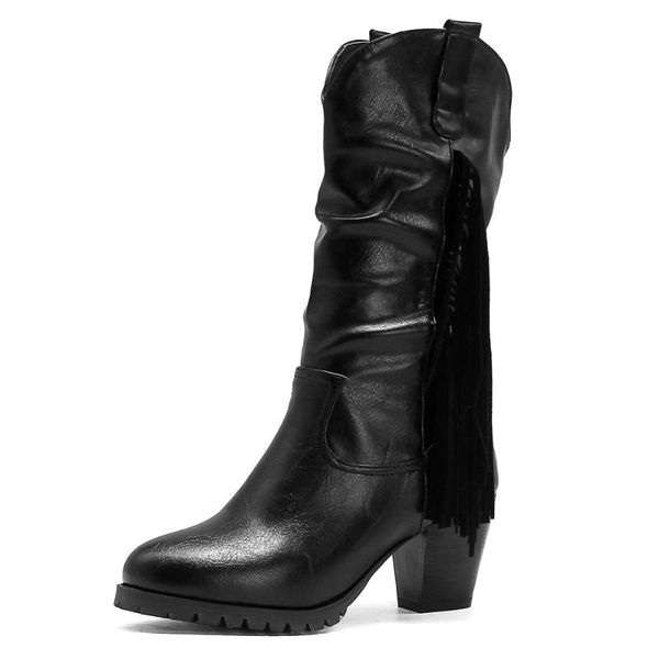 fringed folds thick heel coffee mid-calf boots with straps and feet warm women's boots 2020 autumn popular chocolate color shoes, Black
fringed folds thick heel coffee mid-calf boots with straps and feet warm women's boots 2020 autumn popular chocolate color shoes, Black