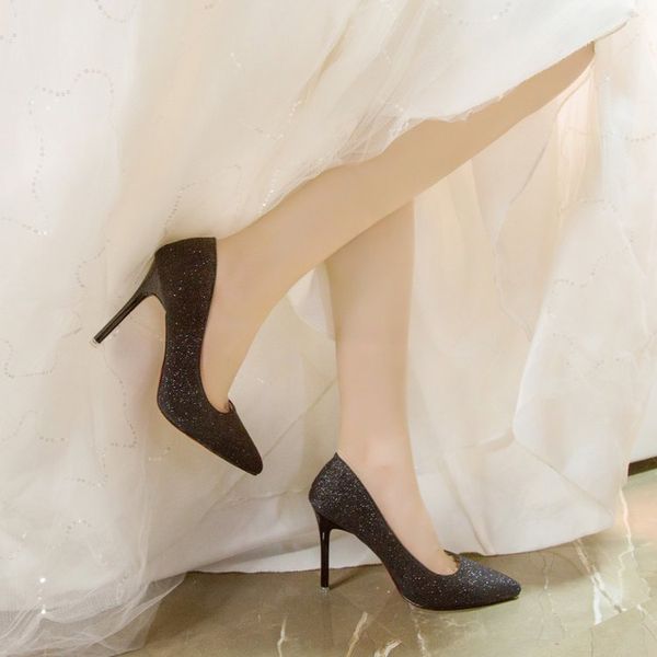 spring high heel wedding shoes bride wedding shoes sequined crystal shoes square thin heeled female silver color bridesmaid, Black
spring high heel wedding shoes bride wedding shoes sequined crystal shoes square thin heeled female silver color bridesmaid, Black