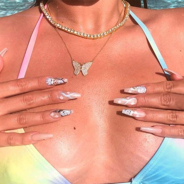 2pcs/set exquisite women necklaces set crystal butterfly clavicle chain gold necklace fashion beach party female jewelry, Silver
2pcs/set exquisite women necklaces set crystal butterfly clavicle chain gold necklace fashion beach party female jewelry, Silver