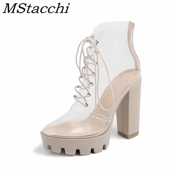 mstacchi transparent cross-tied waterproof platform women short boots 2020 new design leisure fashion female shoes high heels, Black
mstacchi transparent cross-tied waterproof platform women short boots 2020 new design leisure fashion female shoes high heels, Black
