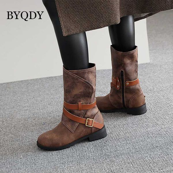 byqdy winter pu leather mid-calf boots women snow boots chunky mid heels shoes side zipper gladiator buckle shoes large size 46, Black
byqdy winter pu leather mid-calf boots women snow boots chunky mid heels shoes side zipper gladiator buckle shoes large size 46, Black