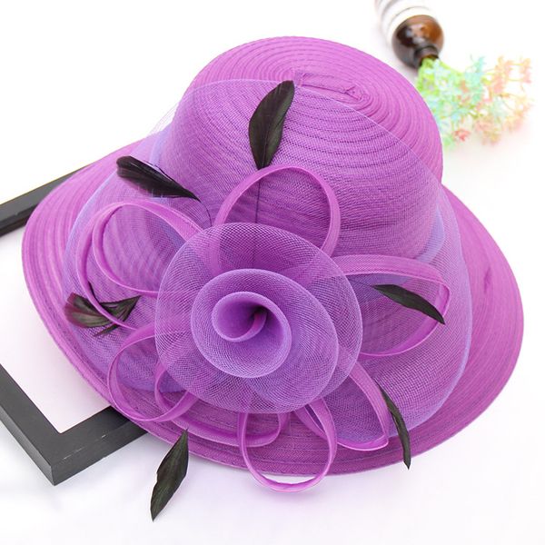 british style hats spring and summer feather flowers fashion wedding hat for women girl big eaves dome beach sun caps, Blue;gray
british style hats spring and summer feather flowers fashion wedding hat for women girl big eaves dome beach sun caps, Blue;gray