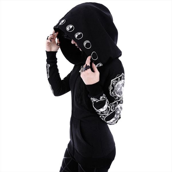 gothic punk hooded sweatshirt women zipper hoodies plus size print pockets coats women streetwear casual black sudadera mujer
gothic punk hooded sweatshirt women zipper hoodies plus size print pockets coats women streetwear casual black sudadera mujer