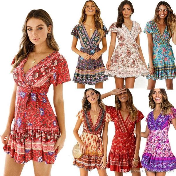 loose printing jumpsuit clothing summer designer women beach dress short sleeved v-neck party dress ladies, Black;gray
loose printing jumpsuit clothing summer designer women beach dress short sleeved v-neck party dress ladies, Black;gray