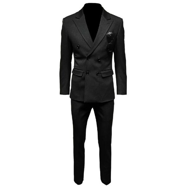 men's suits & blazers groom wedding dress suit double breasted formal office work man 3pcs outfits party set slim fit business meeting, White;black
men's suits & blazers groom wedding dress suit double breasted formal office work man 3pcs outfits party set slim fit business meeting, White;black