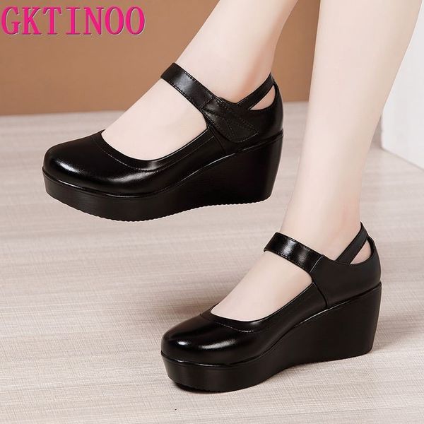 gktinoo 2020 spring fashion round toe wedge pumps women shoes mary jane shoes thick bottom leather platform pumps size 43, Black
gktinoo 2020 spring fashion round toe wedge pumps women shoes mary jane shoes thick bottom leather platform pumps size 43, Black