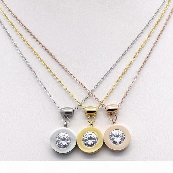 round four color diamond titanium steel women's necklace personality design change diamond jewelry, Silver
round four color diamond titanium steel women's necklace personality design change diamond jewelry, Silver
